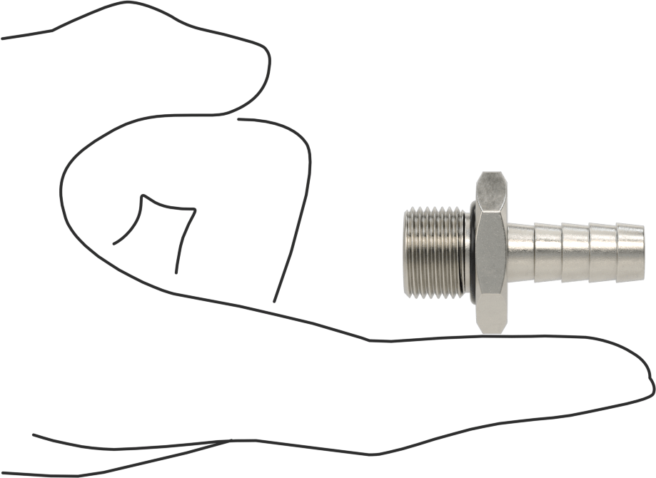 Dikenli Hortum Bağlantı Parçası, 303 Paslanmaz Çelik Düz Adaptör, 10 mm Hortum İç Çapı, 3/8 BSPP Erkek