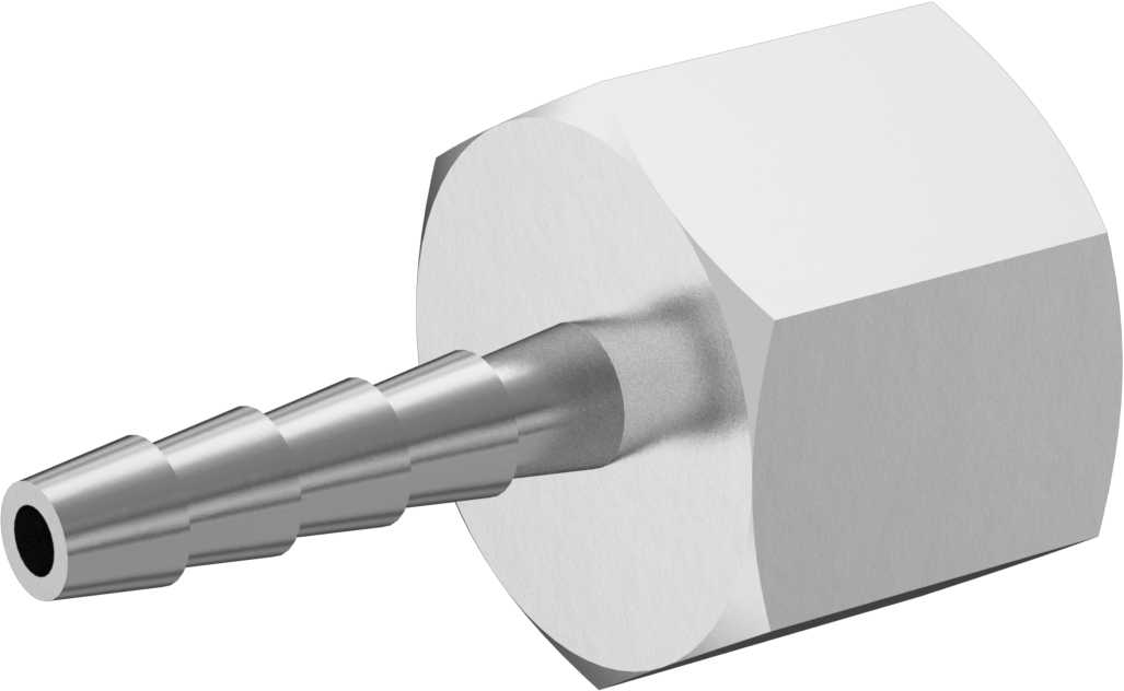 Dikenli Hortum Bağlantı Parçası, 303 Paslanmaz Çelik Düz Adaptör, 1/8" Hortum İç Çapı x 1/8 BSPP Dişi