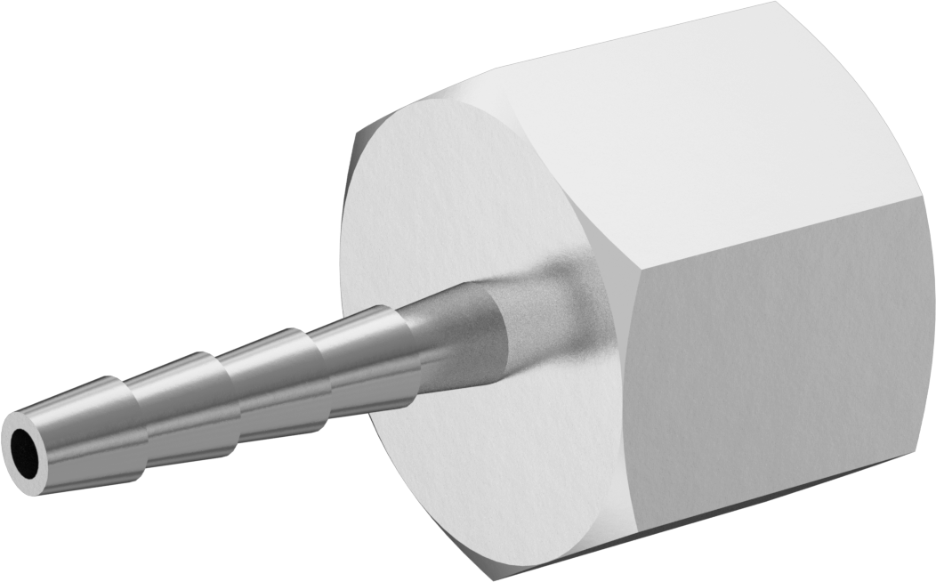 Dikenli Hortum Bağlantı Parçası, 303 Paslanmaz Çelik Düz Adaptör, 1/8" Hortum İç Çap x 1/4 BSPP Dişi