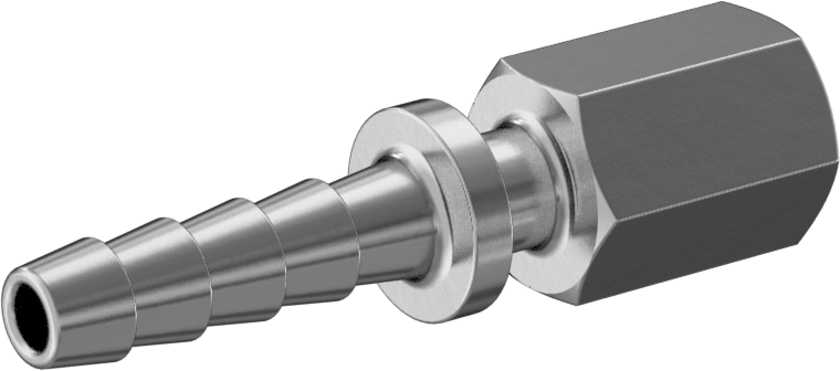 Dikenli Hortum Bağlantı Parçası, Buhar için, 303/304 Paslanmaz Çelik Adaptör, 1/4" İç Çap x 1/8 NPT Dişi
