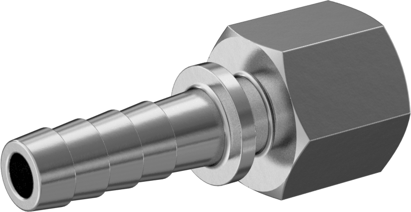 Dikenli Hortum Bağlantı Parçası, Buhar için, 303/304 Paslanmaz Çelik Adaptör, 1/2" İç Çap x 1/2 NPT Dişi