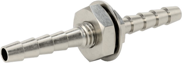Dikenli Hortum Bağlantı Parçası, 1/8" Hortum İç Çapı için 303 Paslanmaz Çelik Duvar Geçiş Konektörü