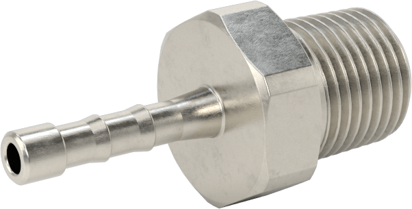 Dikenli Hortum Bağlantı Parçası, 1/8" Hortum İç Çapı x 1/8 NPT Erkek için 303/304 Paslanmaz Çelik Adaptör