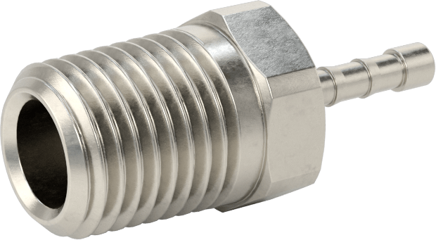 Dikenli Hortum Bağlantı Parçası, 1/8" Hortum İç Çapı x 1/4 NPT Erkek için 303/304 Paslanmaz Çelik Adaptör
