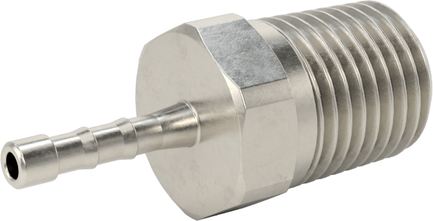 Dikenli Hortum Bağlantı Parçası, 1/8" Hortum İç Çapı x 1/4 NPT Erkek için 303/304 Paslanmaz Çelik Adaptör