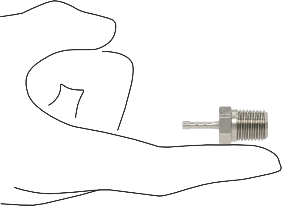 Dikenli Hortum Bağlantı Parçası, 1/8" Hortum İç Çapı x 1/4 NPT Erkek için 303/304 Paslanmaz Çelik Adaptör