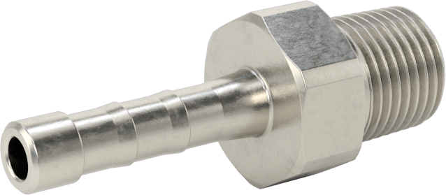 Dikenli Hortum Bağlantı Parçası, 3/16" Hortum İç Çapı x 1/8 NPT Erkek için 303/304 Paslanmaz Çelik Adaptör