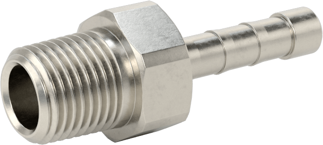 Dikenli Hortum Bağlantı Parçası, 3/16" Hortum İç Çapı x 1/8 NPT Erkek için 303/304 Paslanmaz Çelik Adaptör