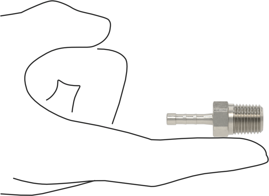 Dikenli Hortum Bağlantı Parçası, 3/16" Hortum İç Çapı x 1/4 NPT Erkek için 303/304 Paslanmaz Çelik Adaptör