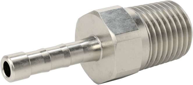 Dikenli Hortum Bağlantı Parçası, 3/16" Hortum İç Çapı x 1/4 NPT Erkek için 303/304 Paslanmaz Çelik Adaptör
