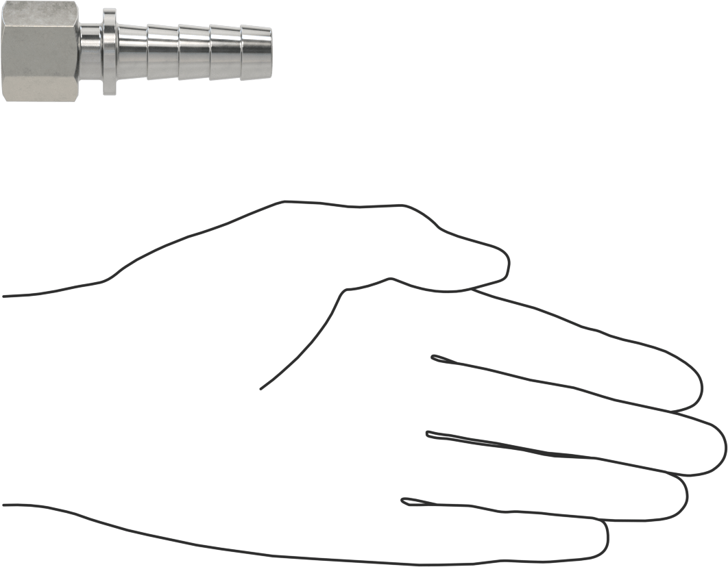 Dikenli Hortum Bağlantı Parçası, Buhar için, 303/304 Paslanmaz Çelik Adaptör, 1/2" İç Çap x 1/4 NPT Dişi
