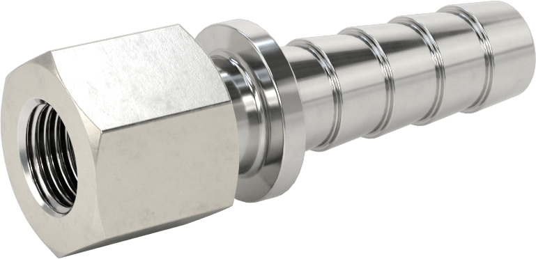 Dikenli Hortum Bağlantı Parçası, Buhar için, 303/304 Paslanmaz Çelik Adaptör, 1/2" İç Çap x 1/4 NPT Dişi