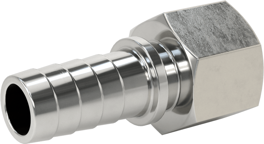 Dikenli Hortum Bağlantı Parçası, Buhar için, 303/304 Paslanmaz Çelik Adaptör, 1" İç Çap x 1 NPT Dişi için
