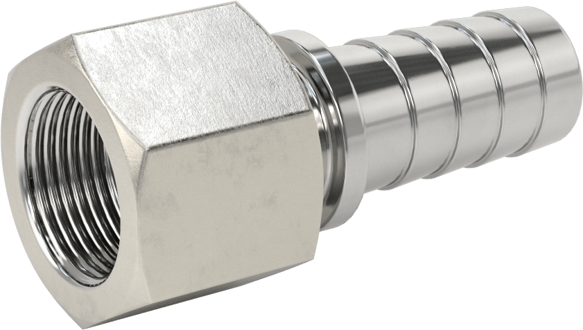 Dikenli Hortum Bağlantı Parçası, Buhar için, 303/304 Paslanmaz Çelik Adaptör, 1" İç Çap x 1 NPT Dişi için