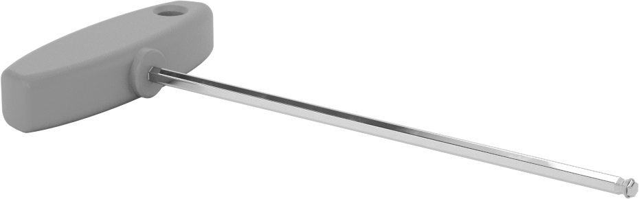 Vida Tutucu T Saplı Anahtar, 4 mm Tahrik Boyutu, 6-15/16" Toplam Uzunluk
