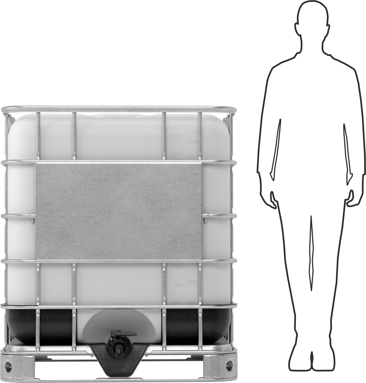 UV Dayanıklı UN Uyumlu Nakliye Tankı, 2 NPS Erkek Dişli Tahliye Bağlantısı ile