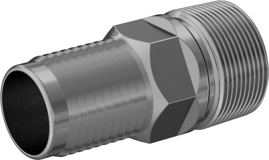 Kolay Takılan Dikenli Hortum Adaptörü, Hava ve Su için, Pirinç, 1-1/2" Hortum İç Çapı x 1-1/2 NPT Erkek