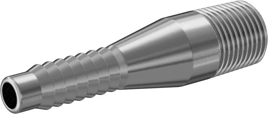 Kolay Takılan Dikenli Hortum Adaptörü, Hava ve Su için, Alüminyum, 1/2" Hortum İç Çapı x 1/2 NPT Erkek