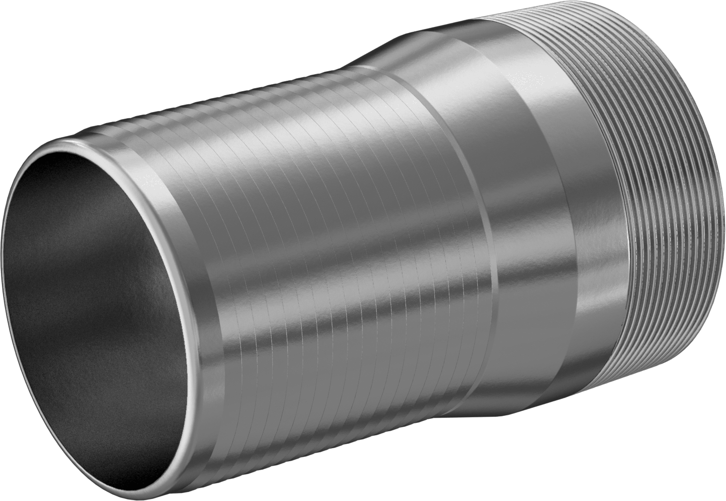 Kolay Takılan Dikenli Hortum Adaptörü, Hava ve Su için, Çinko Kaplı Çelik, 5" Hortum İç Çapı x 5 NPT Erkek