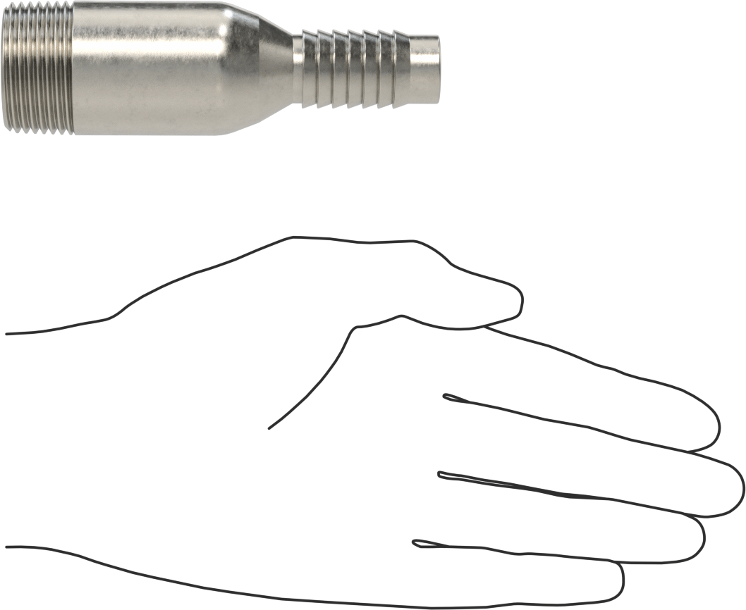 Kolay Takılan Dikenli Hortum Adaptörü, Kimyasallar için, 316 Paslanmaz Çelik, 3/4" Hortum İç Çapı x 1 NPT Erkek