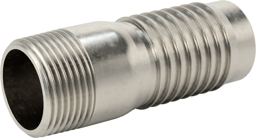 Kolay Takılan Dikenli Hortum Adaptörü, Kimyasallar için, 316 Paslanmaz Çelik, 1-1/4" Hortum İç Çapı için, 1 NPT Erkek