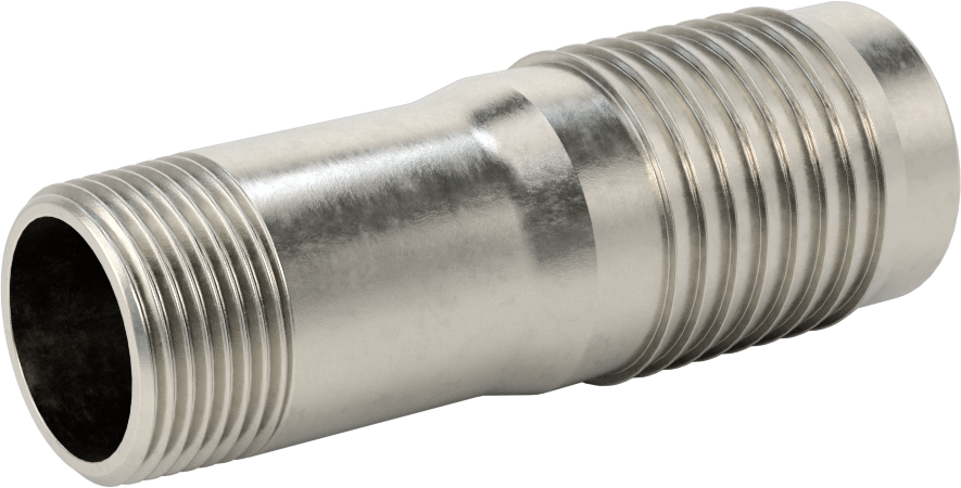 Kolay Takılan Dikenli Hortum Adaptörü, Kimyasallar için, 316 Paslanmaz Çelik, 1-1/2" Hortum İç Çapı için, 1 NPT Erkek