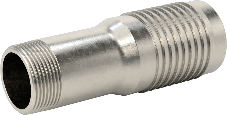 Kolay Takılan Dikenli Hortum Adaptörü, Kimyasallar için, 316 Paslanmaz Çelik, 2" Hortum İç Çapı için, 1-1/4 NPT Erkek