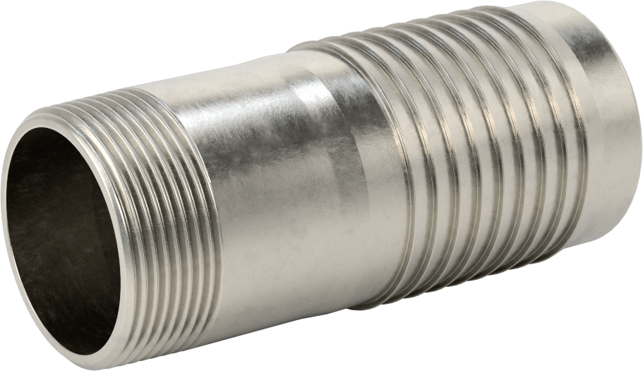 Kolay Takılan Dikenli Hortum Adaptörü, Kimyasallar için, 316 Paslanmaz Çelik, 2" Hortum İç Çapı için, 1-1/2 NPT Erkek