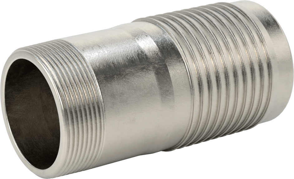 Kolay Takılan Dikenli Hortum Adaptörü, Kimyasallar için, 316 Paslanmaz Çelik, 2-1/2" Hortum İç Çapı için, 2 NPT Erkek