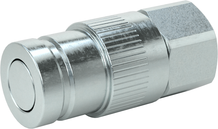 Yüksek Basınçlı Minimum Sızıntılı Hızlı Ayrılabilir Hortum Bağlantısı, 1/4 Boyut, Plug, Çinko Kaplı Çelik, 7/16"-20 UN/UNF Dişi