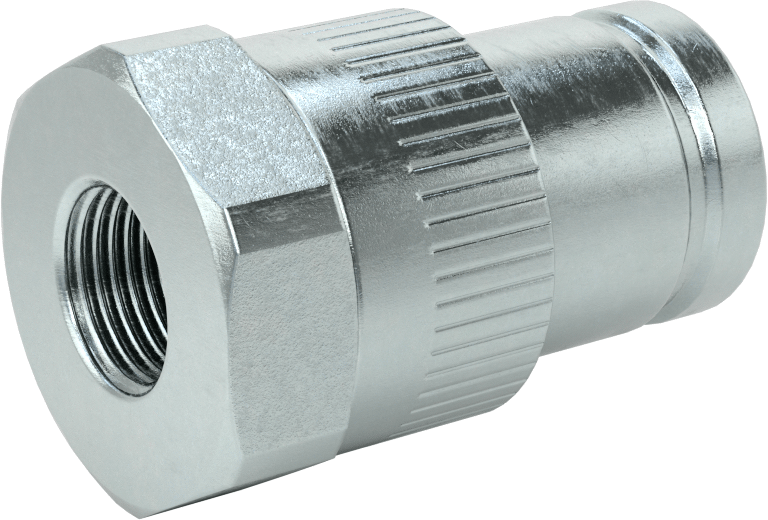 Yüksek Basınçlı Minimum Sızıntılı Hızlı Ayrılabilir Hortum Bağlantısı, 1/2 Boyut, Plug, Çinko Kaplı Çelik, 3/4"-16 UN/UNF Diş Dişi