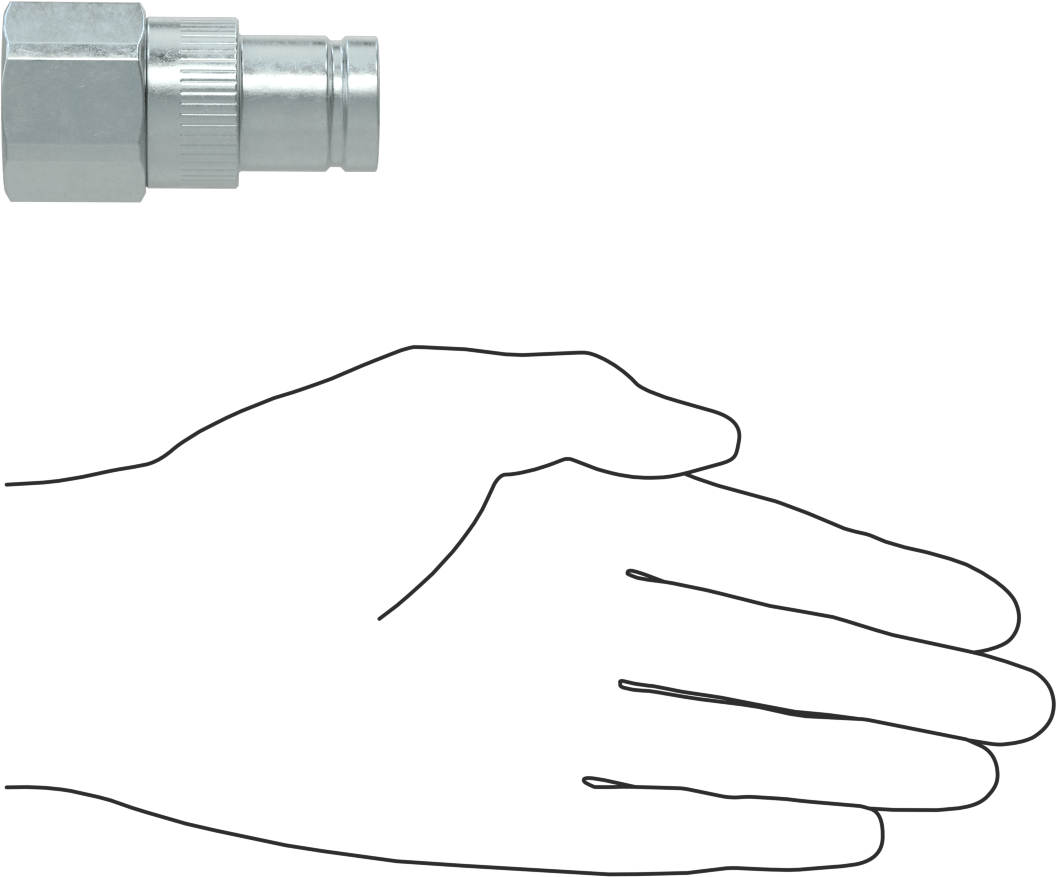 Yüksek Basınçlı Minimum Sızıntılı Hızlı Ayrılabilir Hortum Bağlantısı, 3/8 Boyutu, Plug, Çinko Kaplamalı, Çelik, 1/2 NPTF Dişi