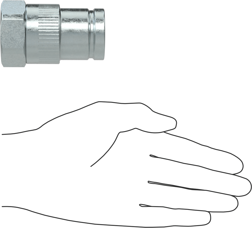 Yüksek Basınçlı Minimum Sızıntılı Hızlı Ayrılabilir Hortum Bağlantısı, 3/4 Boyut, Plug, Çinko Kaplı Çelik, 1 1/16"-12 UN/UNF Diş