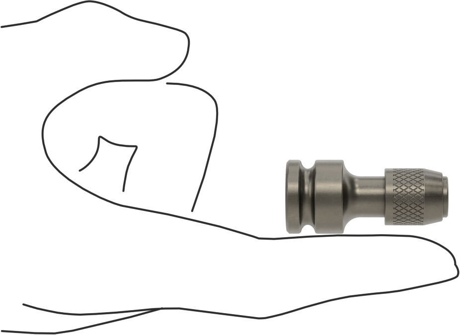 Cırcır Anahtarları için Strong-Hold Uç Adaptörü, Hızlı Değiştirilebilir Mandrenli, 3/8" Kare Tahrik, 1/4" Altıgen Şaft