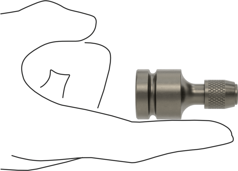 Cırcır Anahtarları için Strong-Hold Uç Adaptörü, Hızlı Değiştirilebilir Mandrenli, 1/2" Kare Tahrik, 1/4" Altıgen Şaft