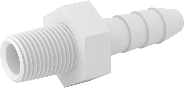 Hava ve Su için Plastik Dikenli Boru Bağlantı Elemanı, Düz Adaptör, 1/4" Boru İç Çapı x 1/8 NPT Erkek için