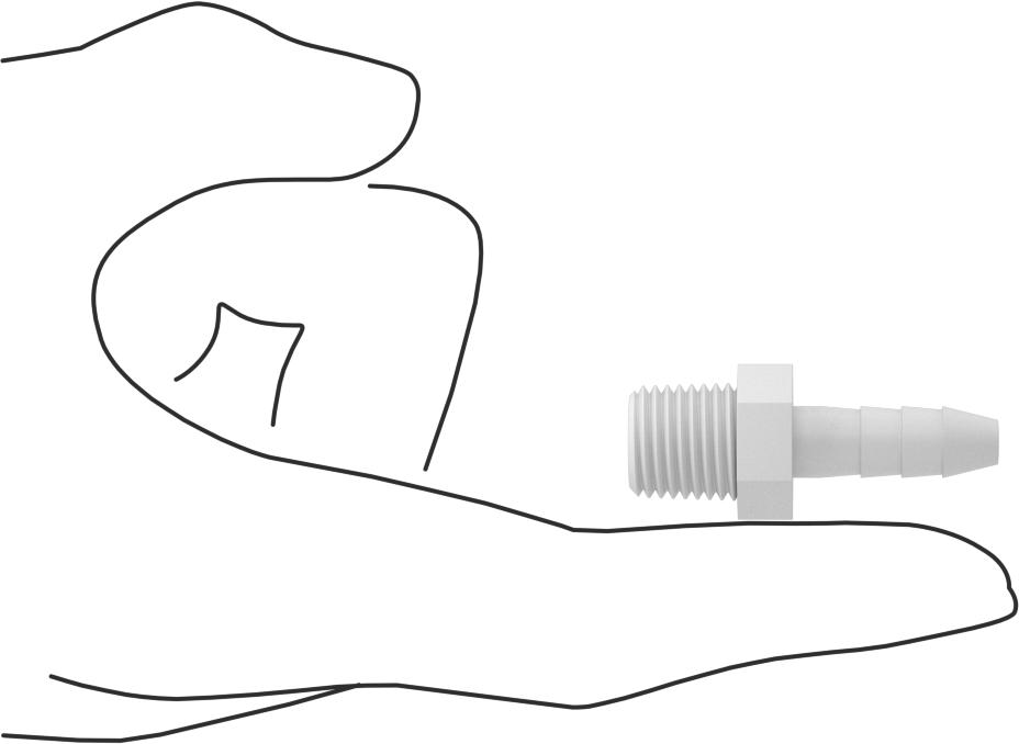 Hava ve Su için Plastik Dikenli Boru Bağlantı Elemanı, Düz Adaptör, 1/4" Boru İç Çapı x 1/4 NPT Erkek için