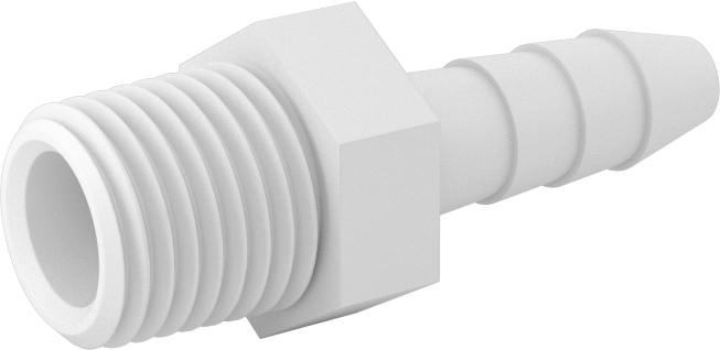 Hava ve Su için Plastik Dikenli Boru Bağlantı Elemanı, Düz Adaptör, 1/4" Boru İç Çapı x 1/4 NPT Erkek için