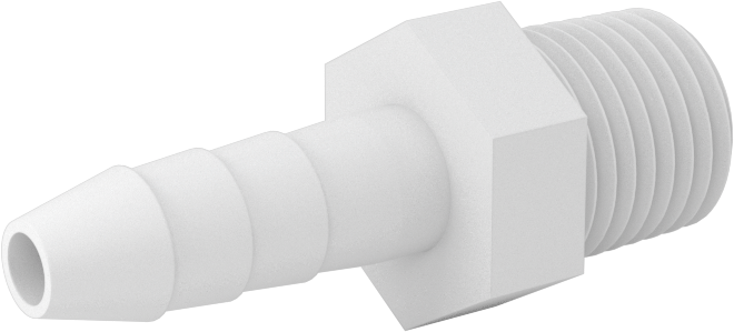 Hava ve Su için Plastik Dikenli Boru Bağlantı Elemanı, Düz Adaptör, 1/4" Boru İç Çapı x 1/4 NPT Erkek için