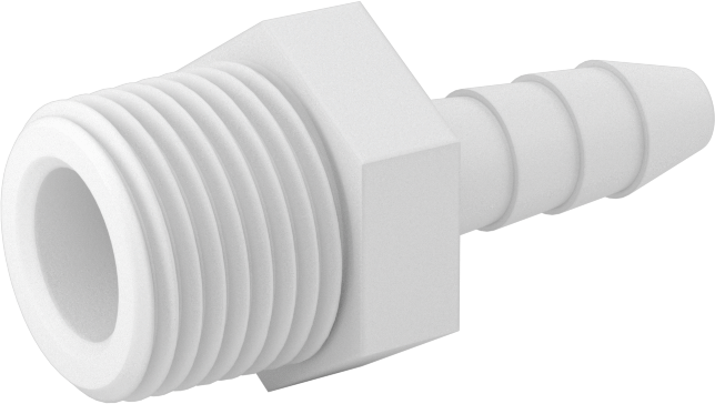 Hava ve Su için Plastik Dikenli Boru Bağlantı Elemanı, Düz Adaptör, 1/4" Boru İç Çapı x 3/8 NPT Erkek