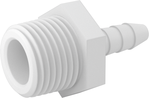 Hava ve Su için Plastik Dikenli Boru Bağlantı Elemanı, Düz Adaptör, 1/4" Boru İç Çapı x 1/2 NPT Erkek için