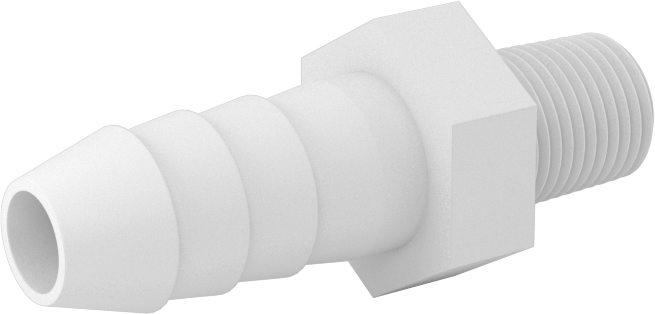 Hava ve Su için Plastik Dikenli Boru Bağlantı Elemanı, Düz Adaptör, 3/8" Boru İç Çapı x 1/8 NPT Erkek