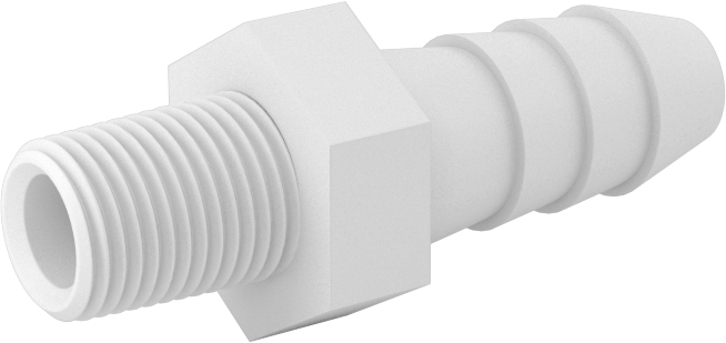 Hava ve Su için Plastik Dikenli Boru Bağlantı Elemanı, Düz Adaptör, 3/8" Boru İç Çapı x 1/8 NPT Erkek