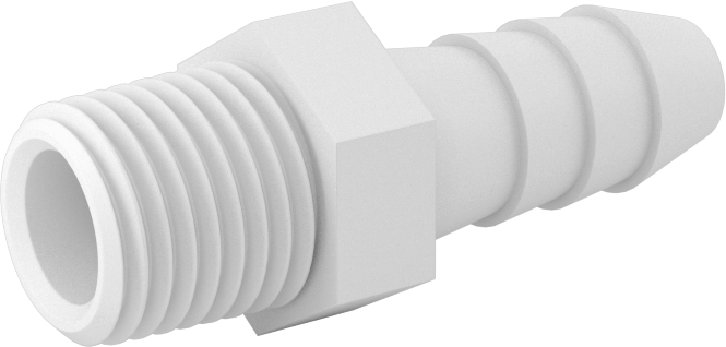 Hava ve Su için Plastik Dikenli Boru Bağlantı Elemanı, Düz Adaptör, 3/8" boru iç çapı x 1/4 NPT erkek