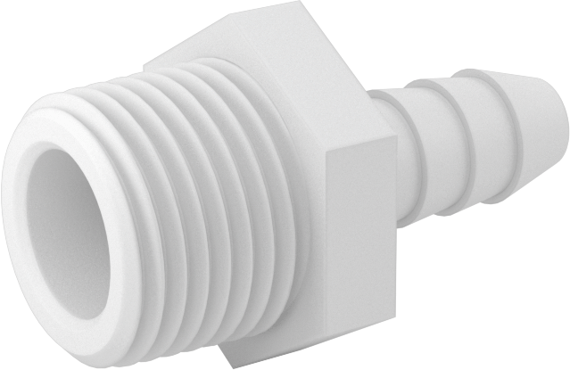 Hava ve Su için Plastik Dikenli Boru Bağlantı Elemanı, Düz Adaptör, 3/8" Boru İç Çapı x 1/2 NPT Erkek