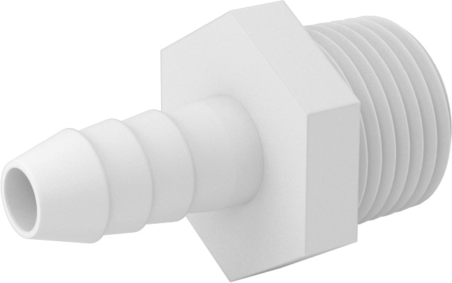 Hava ve Su için Plastik Dikenli Boru Bağlantı Elemanı, Düz Adaptör, 3/8" Boru İç Çapı x 1/2 NPT Erkek