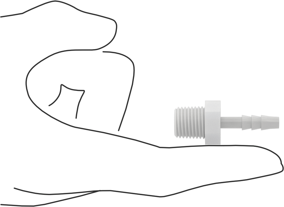 Hava ve Su için Plastik Dikenli Boru Bağlantı Elemanı, Düz Adaptör, 3/16" Boru İç Çapı x 1/4 NPT Erkek