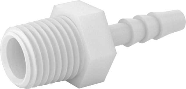 Hava ve Su için Plastik Dikenli Boru Bağlantı Elemanı, Düz Adaptör, 3/16" Boru İç Çapı x 1/4 NPT Erkek