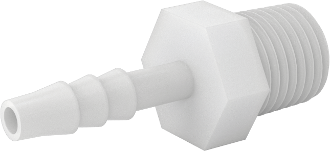 Hava ve Su için Plastik Dikenli Boru Bağlantı Elemanı, Düz Adaptör, 3/16" Boru İç Çapı x 1/4 NPT Erkek