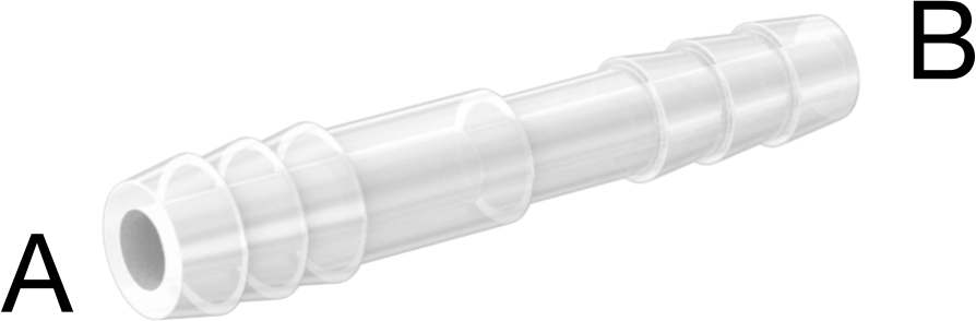 Hava ve Su için Plastik Dikenli Boru Bağlantı Elemanı, Düz Redüktör, 1/4“ x 3/16” Boru İç Çapı için